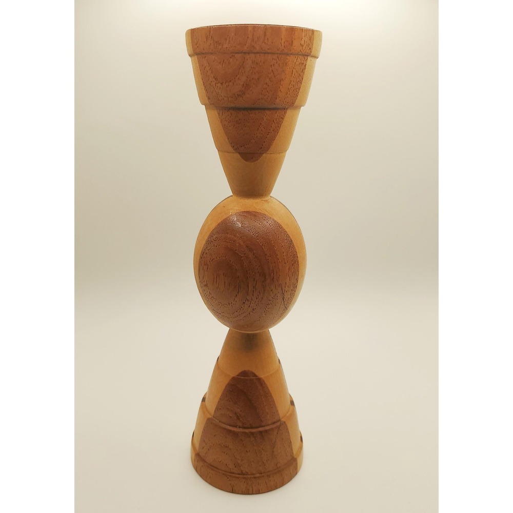 Vintage Turned Wood Candlestick - Picture 3 of 5